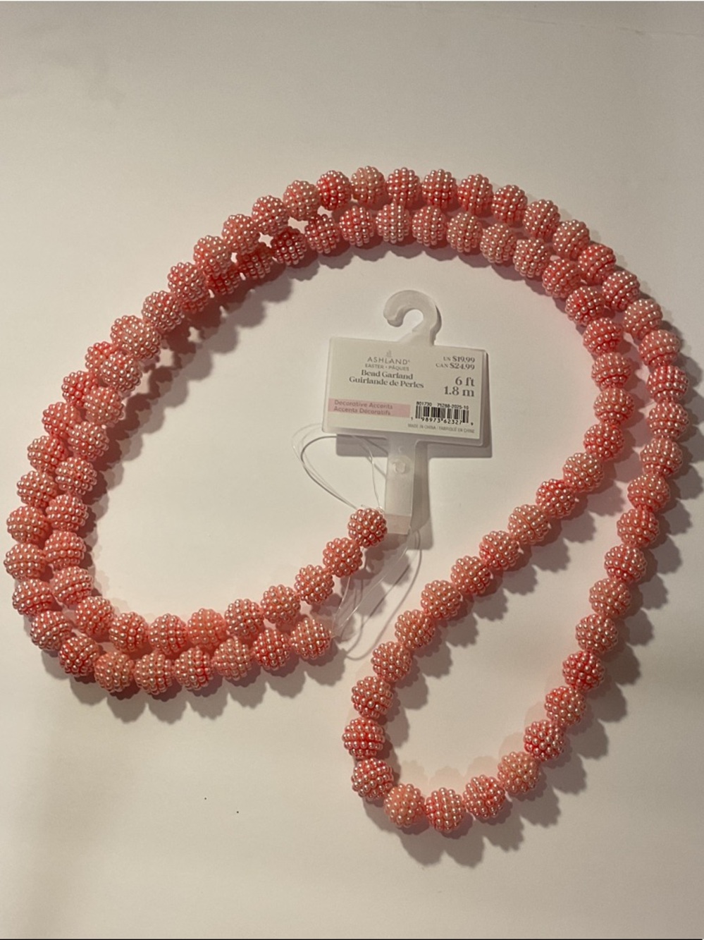 Ashland Coral Pink Beaded Cluster Garland